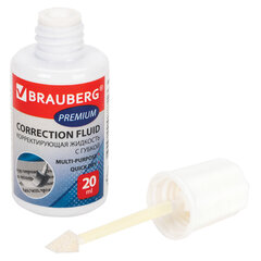 Корректирующая жидкость BRAUBERG &laquo;Premium&raquo; быстросохнущая, 20 мл, с губчатым аппликатором, 224090