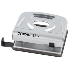 Дырокол металлический BRAUBERG &laquo;Metallic&raquo;, до 20 листов, серебристый, 224339