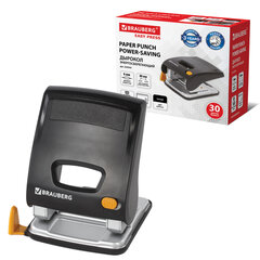 Дырокол ЭНЕРГОСБЕРЕГАЮЩИЙ BRAUBERG &laquo;Easy Press&raquo;, до 30 л., БЕЗ УСИЛИЙ, 224343