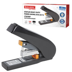 Степлер ЭНЕРГОСБЕРЕГАЮЩИЙ МОЩНЫЙ №24/<wbr/>6-23/<wbr/>13 BRAUBERG &laquo;Easy Press&raquo;, до 100 листов, БЕЗ УСИЛИЙ, 224350