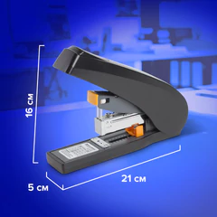 Степлер ЭНЕРГОСБЕРЕГАЮЩИЙ МОЩНЫЙ №24/6-23/13 BRAUBERG "Easy Press", до 100 листов, БЕЗ УСИЛИЙ, 224350