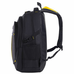 Рюкзак BRAUBERG TITANIUM универсальный, 3 отделения, черный, желтые вставки, 45&times;28&times;18 см, 224385