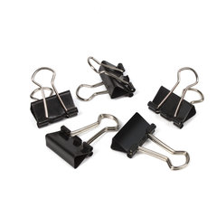 Зажимы для бумаг STAFF &laquo;EVERYDAY&raquo;, КОМПЛЕКТ 12 шт., 19 мм, на 60 листов, черные, картонная коробка, 224606