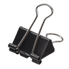 Зажимы для бумаг STAFF &laquo;EVERYDAY&raquo;, КОМПЛЕКТ 12 шт., 32 мм, на 140 листов, черные, картонная коробка, 224608