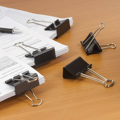 Зажимы для бумаг большие STAFF &laquo;EVERYDAY&raquo;, КОМПЛЕКТ 12 шт., 51 мм, на 230 листов, черные, картонная коробка, 224610