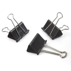 Зажимы для бумаг большие STAFF &laquo;EVERYDAY&raquo;, КОМПЛЕКТ 12 шт., 51 мм, на 230 листов, черные, картонная коробка, 224610