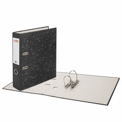 Папка-регистратор STAFF &laquo;EVERYDAY&raquo; с мраморным покрытием, 70 мм, без уголка, черный корешок, 224616