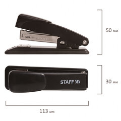 Степлер №24/<wbr/>6, 26/<wbr/>6 металлический STAFF &laquo;Manager&raquo;, до 20 листов, черный, 224627