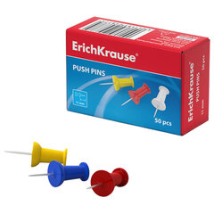Силовые кнопки-гвоздики ERICH KRAUSE &laquo;Classic&raquo;, 50 штук, ассорти, в картонной коробке, 24877