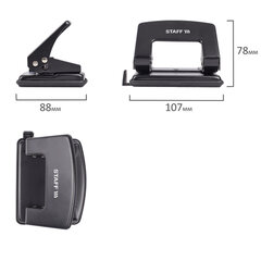 Дырокол STAFF &laquo;Manager&raquo;, металлический средний, до 20 листов, черный, 224649