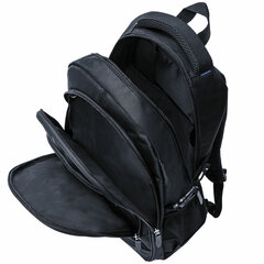 Рюкзак BRAUBERG TITANIUM универсальный, 3 отделения, черный, синие вставки, 45&times;28&times;18 см, 224734