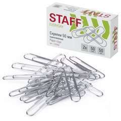 Изображение товара Скрепки STAFF большие 50 мм оцинкованные 50 штук в картонной коробке
