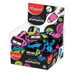 Точилка MAPED (Франция) &laquo;Elements&raquo;, без контейнера, корпус ассорти, дисплей, 501600