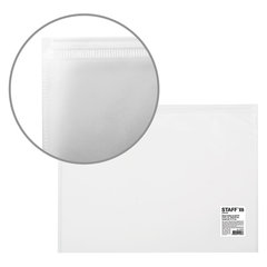 Папка-конверт на молнии А4 (230&times;333 мм), прозрачная, 0,12 мм, STAFF, 224979