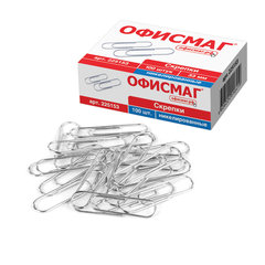 Изображение товара Скрепки ОФИСМАГ никелированные 33 мм 100 шт в коробке