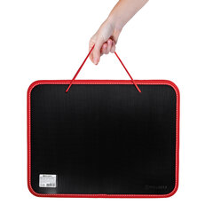 Папка на молнии пластиковая с ручками BRAUBERG &laquo;Contract&raquo;, А4, 350&times;270&times;45 мм, черно-красная, 225164