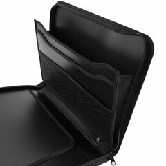 Папка на молнии пластиковая BRAUBERG, А4, 350&times;282&times;33 мм, 2 отделения, 4 кармана, бизнес-класс, черная, 225166
