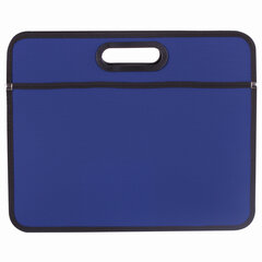 Сумка пластиковая BRAUBERG, А4+, 390&times;315&times;70 мм, на молнии, внешний карман, фактура бисер, синяя, 225167