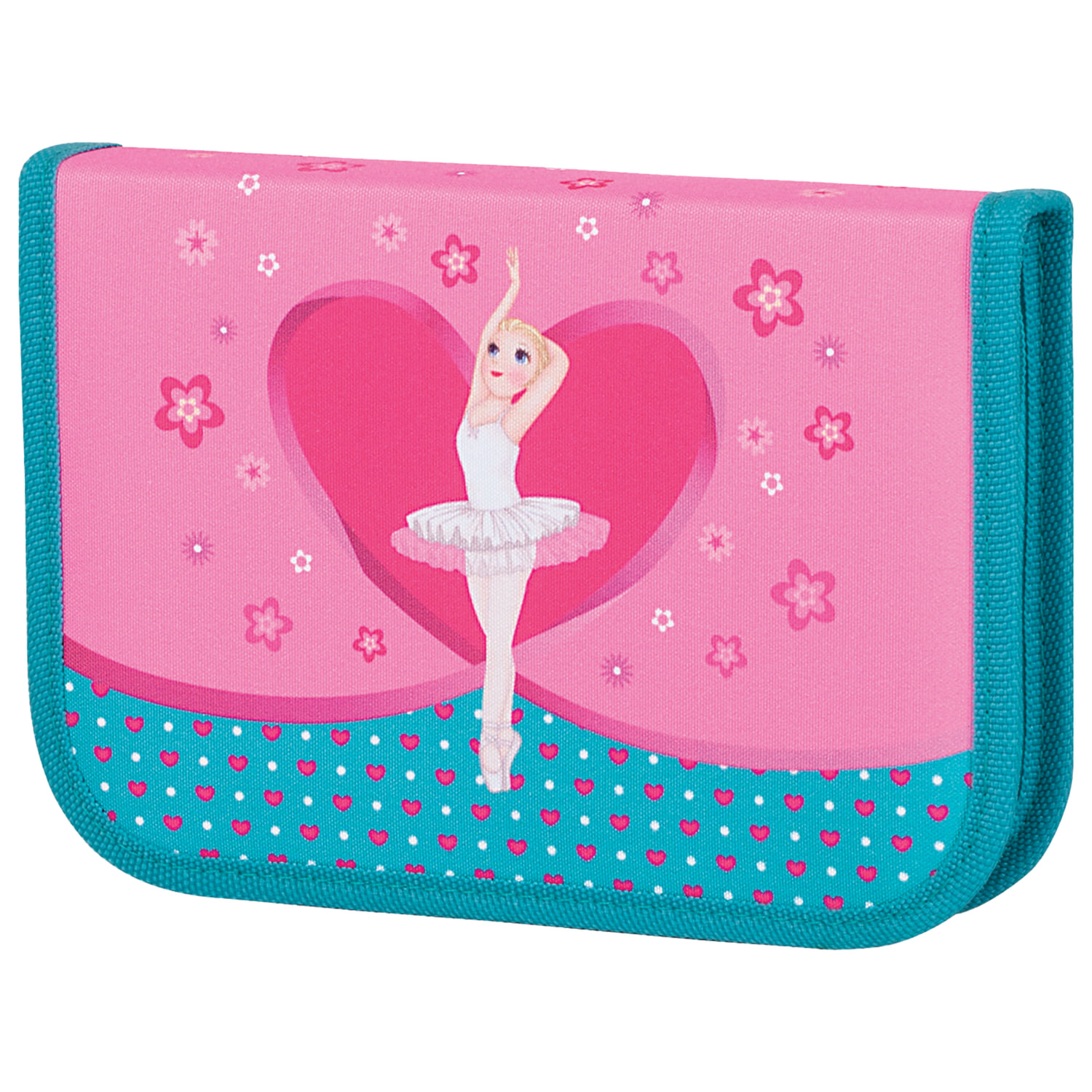 Пенал TIGER FAMILY (ТАЙГЕР), с наполнением, 1 отделение, откидная планка, 23 предмета, "Балерина", 20х14х4 см
