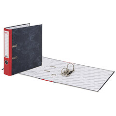 Папка-регистратор ОФИСМАГ, фактура стандарт, с мраморным покрытием, 50 мм, красный корешок, 225587