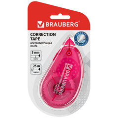 Корректирующая лента BRAUBERG MAXI, увеличенная длина 5 мм х 25 м, белый/<wbr/>красный корпус, блистер, 225593