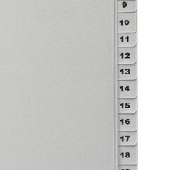 Разделитель пластиковый BRAUBERG, А4, 31 лист, цифровой 1-31, оглавление, серый, РОССИЯ, 225598