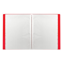 Папка 20 вкладышей STAFF, эконом, красная, 0,5 мм, 225694