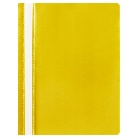 Скоросшиватель пластиковый STAFF, А4, 100/120 мкм, желтый, 225731