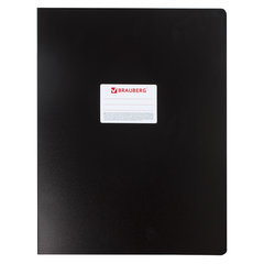 Папка на 4 кольцах БОЛЬШОГО ФОРМАТА А3, ВЕРТИКАЛЬНАЯ, 30 мм, черная, 0,8 мм, BRAUBERG &laquo;Стандарт&raquo;, 225766