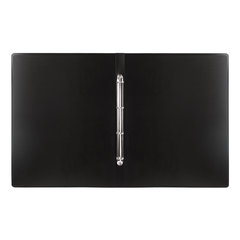 Папка на 4 кольцах БОЛЬШОГО ФОРМАТА А3, ВЕРТИКАЛЬНАЯ, 30 мм, черная, 0,8 мм, BRAUBERG &laquo;Стандарт&raquo;, 225766