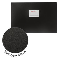 Папка на 4 кольцах БОЛЬШОГО ФОРМАТА А3, ГОРИЗОНТАЛЬНАЯ, 30 мм, черная, 0,8 мм, BRAUBERG &laquo;Стандарт&raquo;, 225768