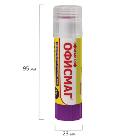 Клей-карандаш ОФИСМАГ 15 г, обесцвечивающийся после высыхания, 225963 - фото 9