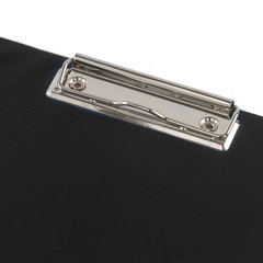 Папка-планшет ОФИСМАГ, А4 (340&times;240 мм), с прижимом и крышкой, картон/<wbr/>ПВХ, РОССИЯ, черная, 225982