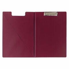 Папка-планшет ОФИСМАГ, А4 (340&times;240 мм), с прижимом и крышкой, картон/<wbr/>ПВХ, РОССИЯ, бордовая, 225984