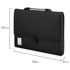 Папка-портфель пластиковая BRAUBERG &laquo;ДИПЛОМАТ&raquo;, А4 (330&times;245&times;35 мм), 13 отделений, фактура бисер, черная, 226025