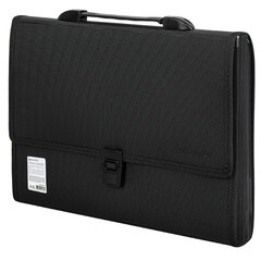 Папка-портфель пластиковая BRAUBERG &laquo;ДИПЛОМАТ&raquo;, А4 (330&times;245&times;35 мм), 13 отделений, фактура бисер, черная, 226025