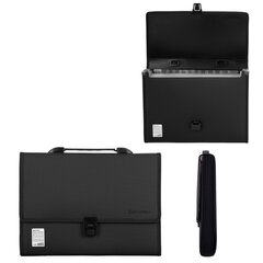 Папка-портфель пластиковая BRAUBERG &laquo;ДИПЛОМАТ&raquo;, А4 (330&times;245&times;35 мм), 13 отделений, фактура бисер, черная, 226025