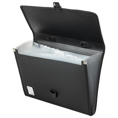 Папка-портфель пластиковая BRAUBERG &laquo;ДИПЛОМАТ&raquo;, А4 (330&times;245&times;35 мм), 13 отделений, фактура бисер, черная, 226025