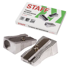 Точилка STAFF &laquo;Basic&raquo; PS-529, металлическая клиновидная, в картонной коробке, 226529