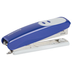 Степлер №10 BRAUBERG &laquo;Germanium&raquo;, до 12 листов, с антистеплером, синий, ГАРАНТИЯ 5 ЛЕТ, 226569