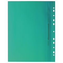 Скоросшиватель пластиковый с перфорацией BRAUBERG, А4, 140/<wbr/>180 мкм, зеленый, 226581