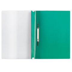 Скоросшиватель пластиковый с перфорацией BRAUBERG, А4, 140/<wbr/>180 мкм, зеленый, 226581