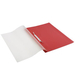 Скоросшиватель пластиковый с перфорацией BRAUBERG, А4, 140/<wbr/>180 мкм, красный, 226582