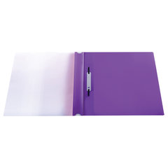 Скоросшиватель пластиковый с перфорацией BRAUBERG, А4, 140/<wbr/>180 мкм, фиолетовый, 226584