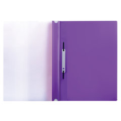 Скоросшиватель пластиковый с перфорацией BRAUBERG, А4, 140/<wbr/>180 мкм, фиолетовый, 226584