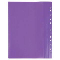 Скоросшиватель пластиковый с перфорацией BRAUBERG, А4, 140/<wbr/>180 мкм, фиолетовый, 226584