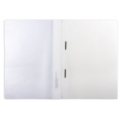 Скоросшиватель пластиковый с перфорацией BRAUBERG, А4, 140/<wbr/>180 мкм, белый, 226585