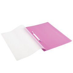 Скоросшиватель пластиковый с перфорацией BRAUBERG, А4, 140/<wbr/>180 мкм, розовый, 226588