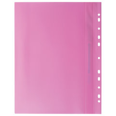 Скоросшиватель пластиковый с перфорацией BRAUBERG, А4, 140/<wbr/>180 мкм, розовый, 226588