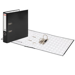 Папка-регистратор, покрытие пластик, 50 мм, ПРОЧНАЯ, с уголком, BRAUBERG, черная, 226589